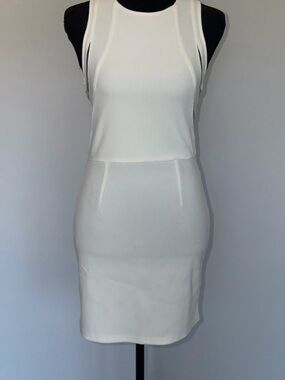 Tobi Brand Sleeveless Off-White Bodycon Dress